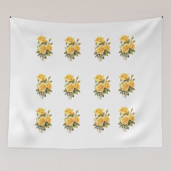 Item preview, yellow rose bouquet set watercolor designed and sold by EmeraldeaArt.