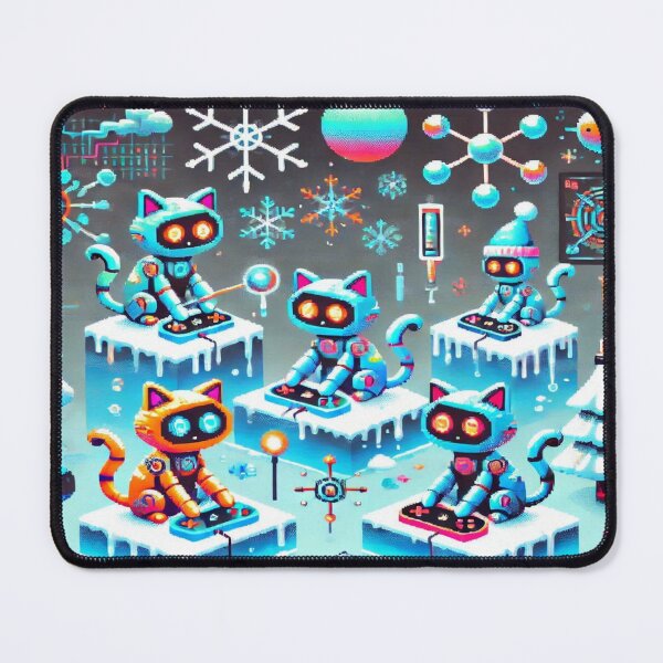 Item preview, Robo-Cats in Miró’s Winter Arcade – Perfect Gift for Holidays designed and sold by Imaginarium of Chaos falcon88 .