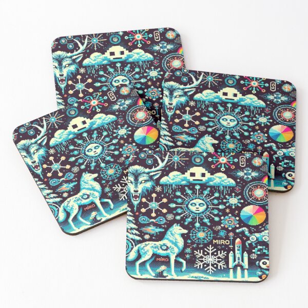 Item preview, Alien Penguins in Miró’s Snowstorm – Perfect Gift for Holidays designed and sold by Imaginarium of Chaos falcon88 .
