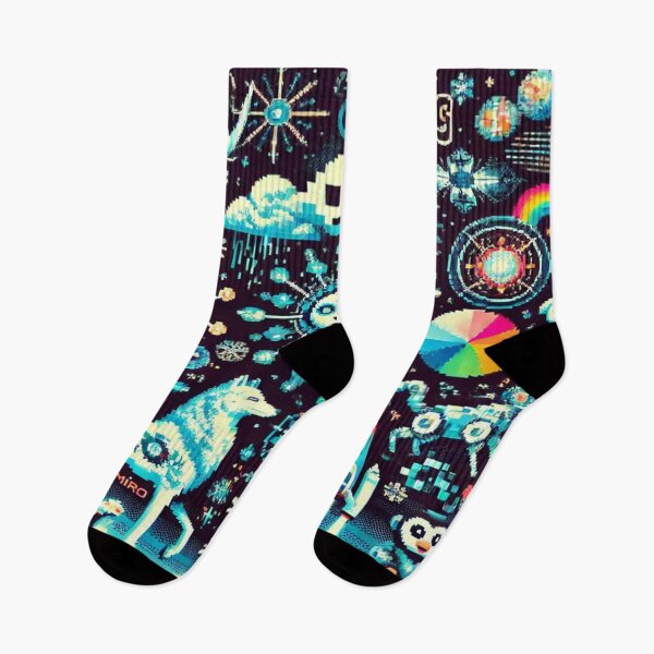 Item preview, Alien Penguins in Miró’s Snowstorm – Perfect Gift for Holidays designed and sold by Imaginarium of Chaos falcon88 .