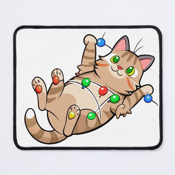 Item preview, Playful Tabby Cat Batting at Christmas Ornaments designed and sold by omerfdln34.