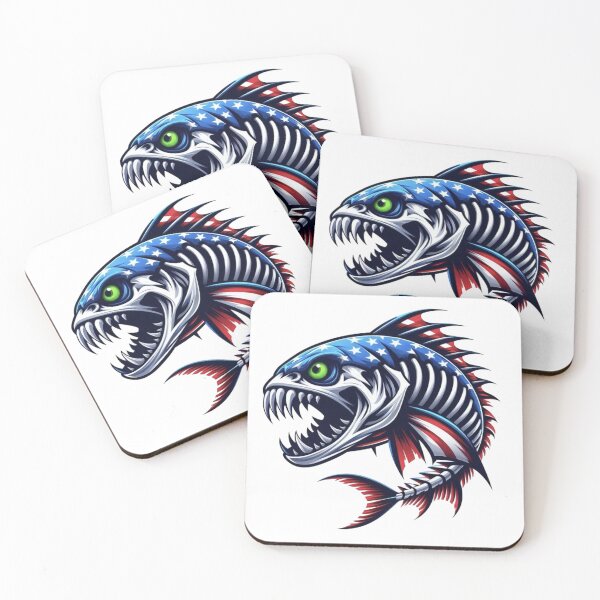 Item preview, Patriotic Skeleton Fish | Fierce American Flag Design designed and sold by WayoftheWater.