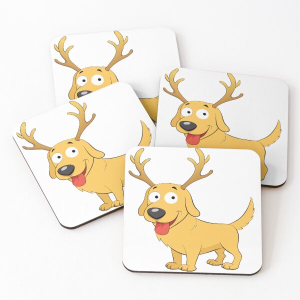 Item preview, Golden Retriever with Comically Oversized Antlers designed and sold by omerfdln34.