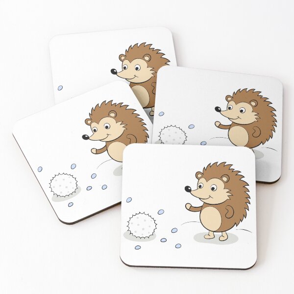 Item preview, Small Hedgehog Pushing a Perfectly Round Snowball designed and sold by omerfdln34.