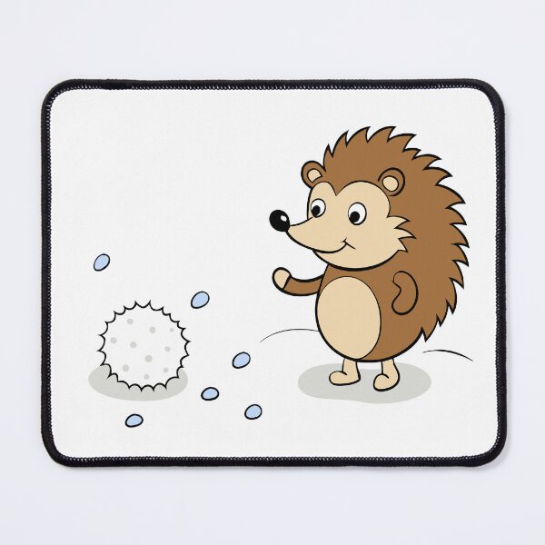 Item preview, Small Hedgehog Pushing a Perfectly Round Snowball designed and sold by omerfdln34.