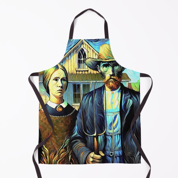 Item preview, American Gothic House Farmer & Wife designed and sold by ViaARTfactory.