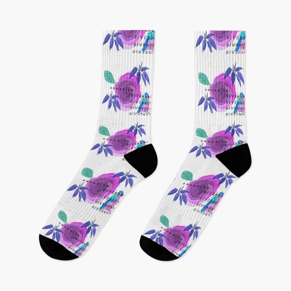 Item preview, Aquarius with purple rose and leaves  designed and sold by wallartofmio.