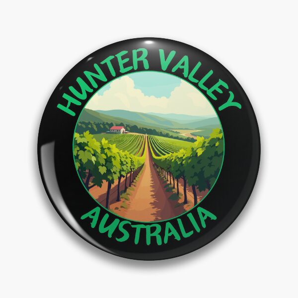 Item preview, Hunter Valley Vineyard in New South Wales Australia Retro Art Travel Emblem designed and sold by MaateoDesign.