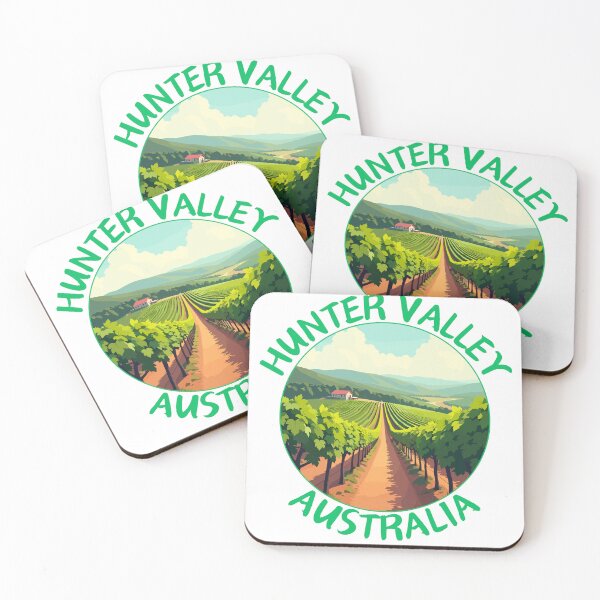 Item preview, Hunter Valley Vineyard in New South Wales Australia Retro Art Travel Emblem designed and sold by MaateoDesign.