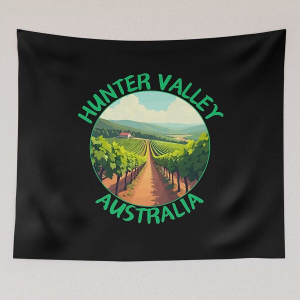 Item preview, Hunter Valley Vineyard in New South Wales Australia Retro Art Travel Emblem designed and sold by MaateoDesign.