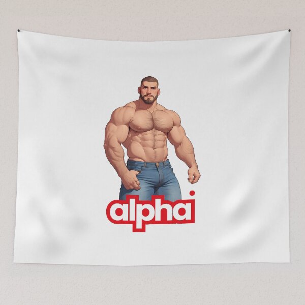 Item preview, Alpha - muscular guy design designed and sold by gymmanga.