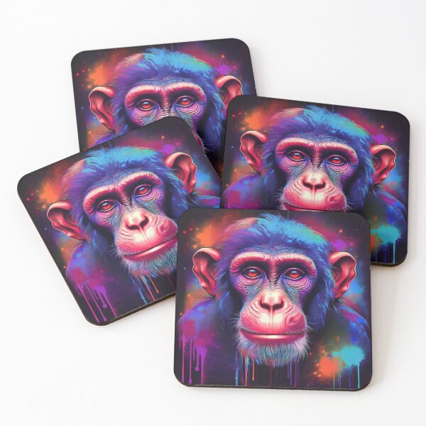 Artikelvorschau, Schimpanse im Neon-Graffiti-Stil entworfen und verkauft von Boxing Kangaroo Retail Company.