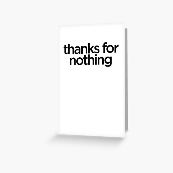 thanks for nothing postcard