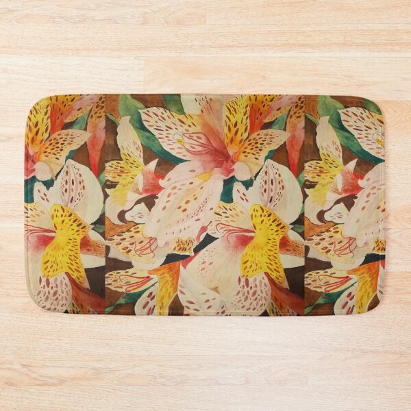 Item preview, Pink and yellow alstroemeria lilies painting  designed and sold by esvb.