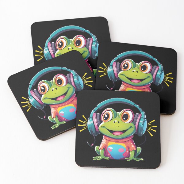 Item preview, Frog with Headphone designed and sold by Bawek85Designs.