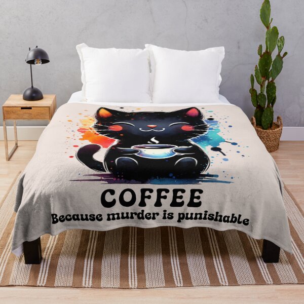 Item preview, Coffee Because Murder Is Punishable - Funny Cat Coffee Meme Gift designed and sold by InkyGenies.