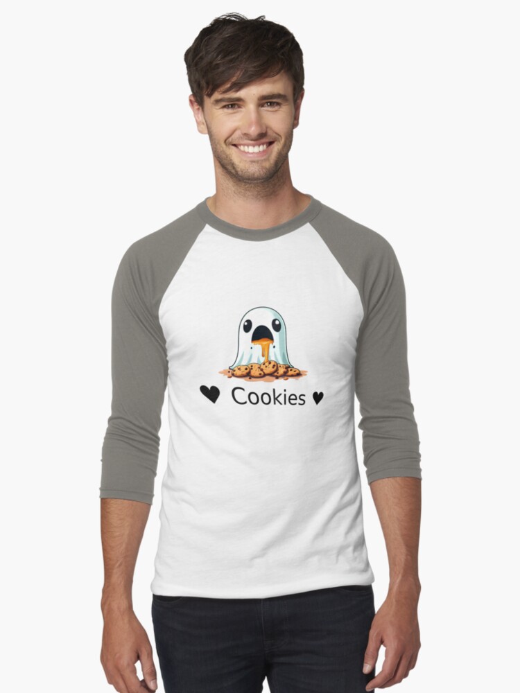 Thumbnail 1 von 3, Baseballshirt mit 3/4-Arm, Geist liebt Kekse - Keksliebe designt und verkauft von Fluffy-Cat-de.