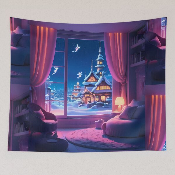 Item preview, Tokyo Enchanted Winter Nights Cozy Glimpse Dreamy Towns  designed and sold by ART ATTACK ZONE.