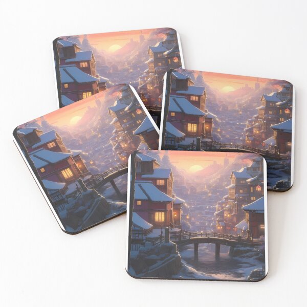 Item preview, Kyoto Enchanted Winter Nights Cozy Glimpse Dreamy Towns  designed and sold by ART ATTACK ZONE.