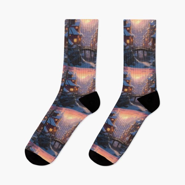 Item preview, Kyoto Enchanted Winter Nights Cozy Glimpse Dreamy Towns  designed and sold by ART ATTACK ZONE.