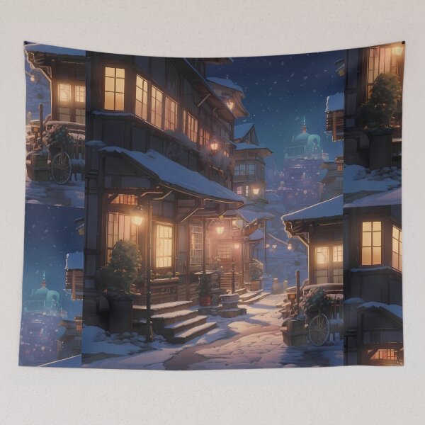 Item preview, Hiroshima Enchanted Winter Nights Cozy Glimpse Dreamy Towns  designed and sold by ART ATTACK ZONE.