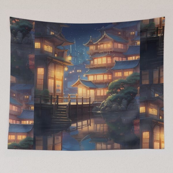 Item preview, Sapporo Enchanted Winter Nights Cozy Glimpse Dreamy Towns  designed and sold by ART ATTACK ZONE.