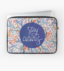 Stay Curious – Navy & Coral Laptop Sleeve