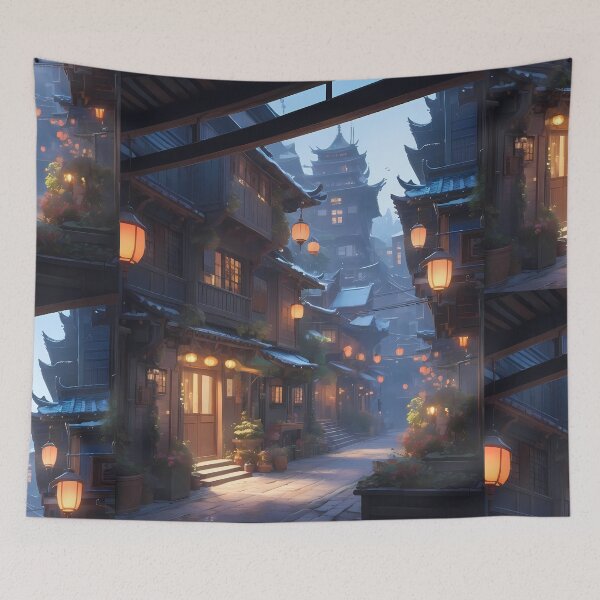 Item preview, Fukuoka Enchanted Winter Nights Cozy Glimpse Dreamy Towns  designed and sold by ART ATTACK ZONE.