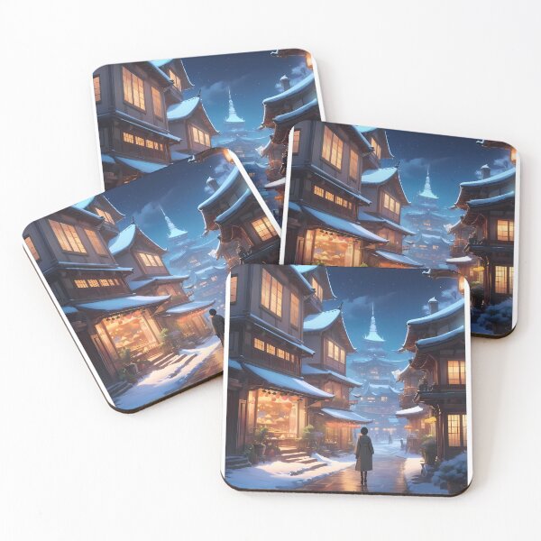 Item preview, Yokohama Enchanted Winter Nights Cozy Glimpse Dreamy Towns  designed and sold by ART ATTACK ZONE.