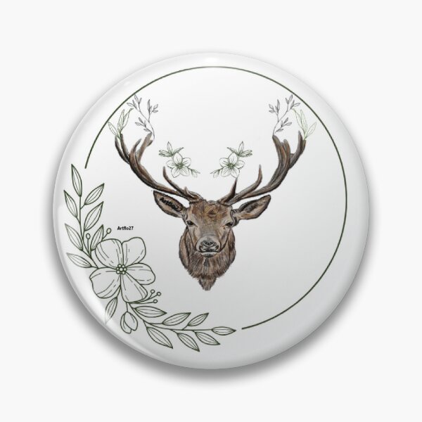 Item preview, Deer with ornaments white background designed and sold by Artflo27.
