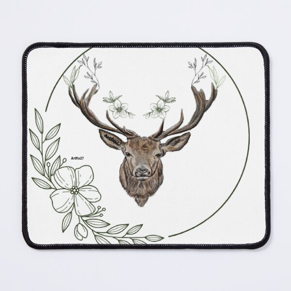Item preview, Deer with ornaments white background designed and sold by Artflo27.