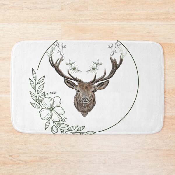 Item preview, Deer with ornaments white background designed and sold by Artflo27.