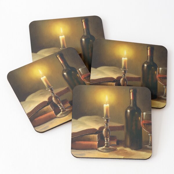 Item preview, Still life with wine and book, oil paintings, postcard, picture, poster, sticker, for printing designed and sold by Yaroslav Chyzhevskyi.