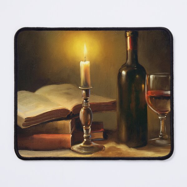 Item preview, Still life with wine and book, oil paintings, postcard, picture, poster, sticker, for printing designed and sold by Yaroslav Chyzhevskyi.