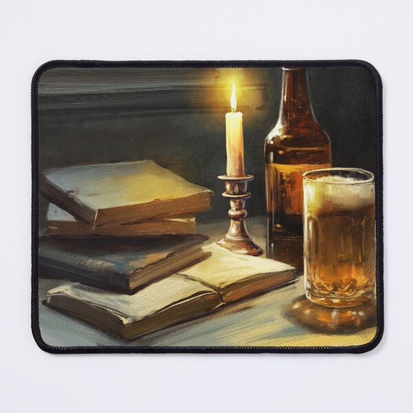 Item preview, Old books and glass of beer, oil paintings landscape, fine art designed and sold by Yaroslav Chyzhevskyi.