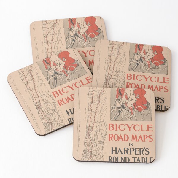Item preview, Vintage Bicycle Map Poster 1890 designed and sold by Teerlinck.
