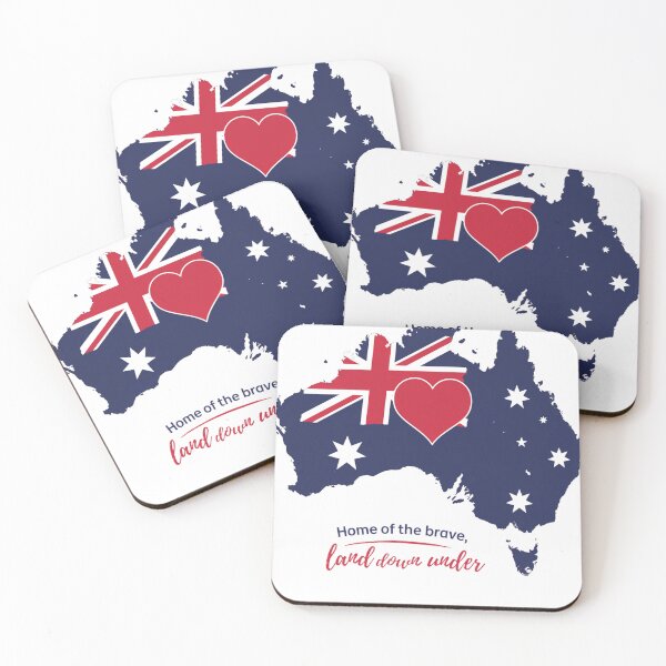 Item preview, Australia Day Map with Heart and Flag - Home of the Brave designed and sold by Justin Haas.