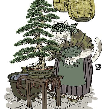 Artwork thumbnail, Cat Person Working on Bonsai by Stacymuse