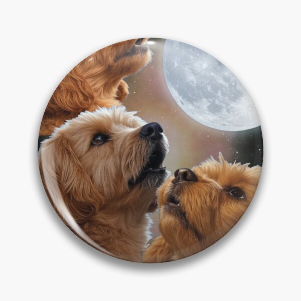Item preview, Three Cockapoos Howling at the Moon - Playful Cosmic Dog Lover's designed and sold by tronictees.