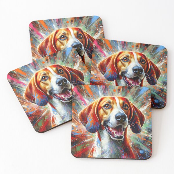 Item preview, American English Coonhound Dog Portrait Acrylic Art Print Pet Portrait Gifts for Dog Lovers designed and sold by Puppy Puzzles Plus.