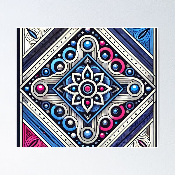 Item preview, Minimalist Psychedelic Geometry | Abstract Modern Art Print designed and sold by Henrikobernedit.