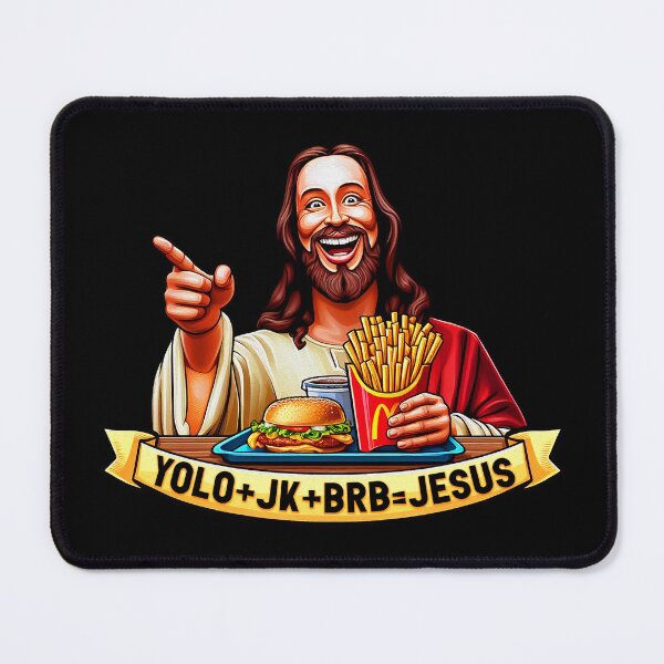 Item preview, YOLO JK BRB Jesus Fast Food designed and sold by plushism.