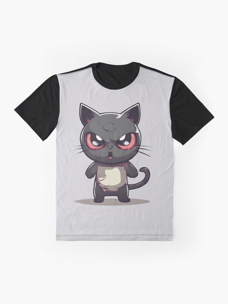 Thumbnail 4 von 5, Grafik T-Shirt, Chibi Kampf-Katze designt und verkauft von Fluffy-Cat-de.