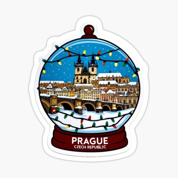 Item preview, Prague, Czech Republic snow globe sticker designed and sold by BABA1655.