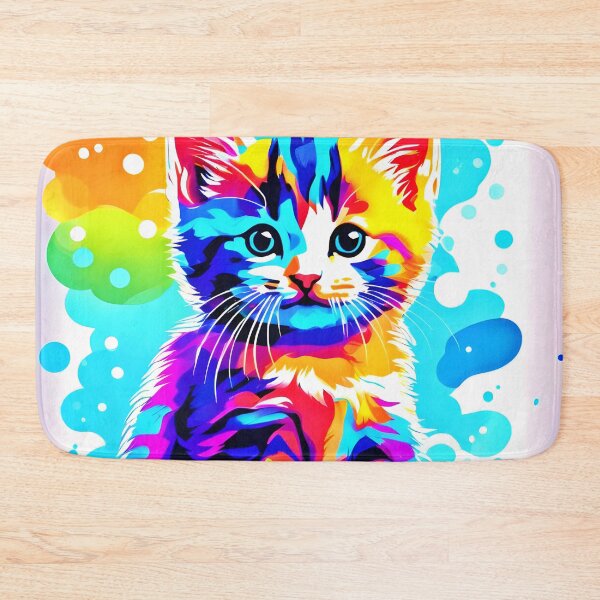 Item preview, Colorful Kitty Splash designed and sold by Health And Fitness Posts e-Store.