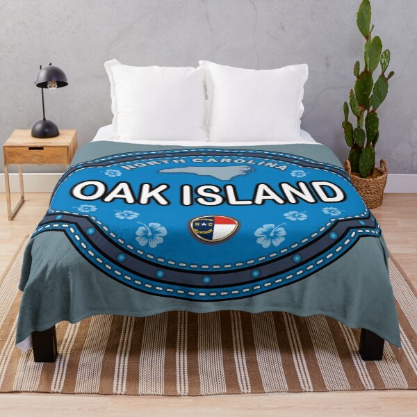 Vista previa del artículo con la obra «Emblema con efecto de costura de Oak Island, Carolina del Norte», diseñado y vendido por studioss76.