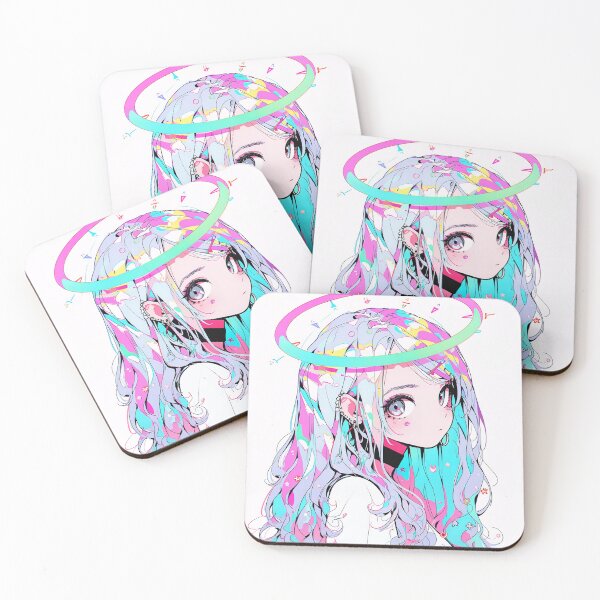 Item preview, Dreamy Pastel Neon Angel Anime Girl designed and sold by bubblegoth.