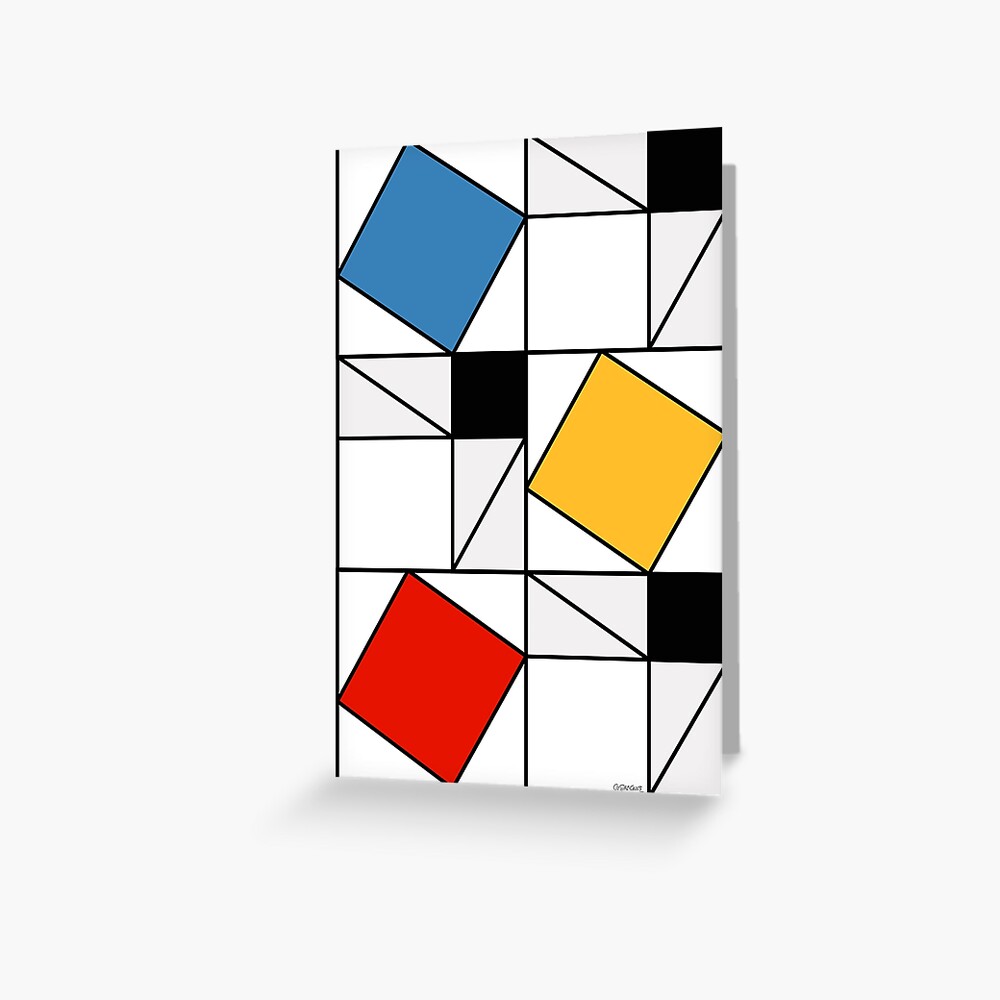 Mondrian meets Pythagoras & Fibonacci Greeting Card