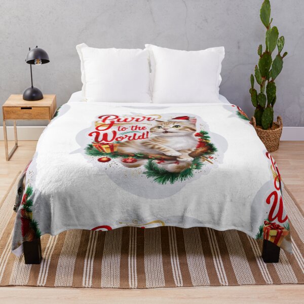 Item preview, Purr to the World - Cute Christmas Cat Greeting Design designed and sold by asprse.