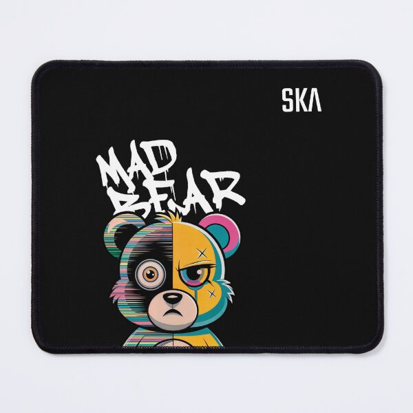 Artikelvorschau, Cyber Grunge Angry Bear | Cartoon-Kunst in geteilten Farben entworfen und verkauft von SammyGrafiks.